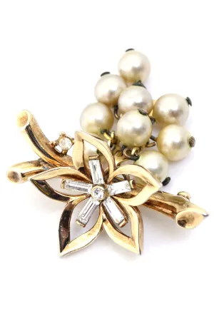 Rare Alfred Philippe for Trifari Vintage Brooch Patent Pending Grape Cluster