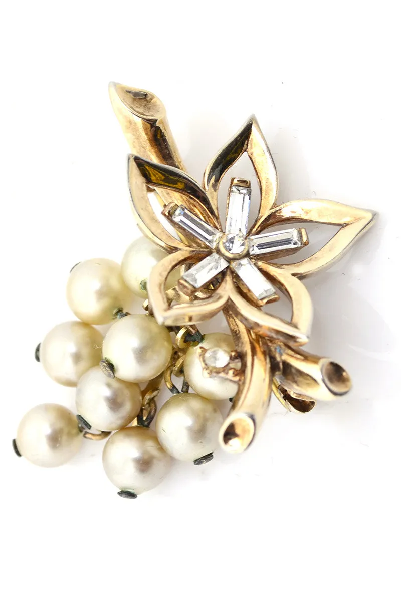 Rare Alfred Philippe for Trifari Vintage Brooch Patent Pending Grape Cluster