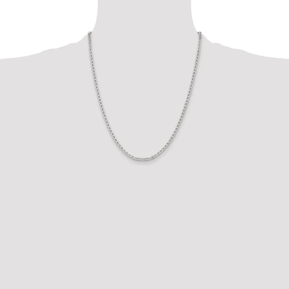 Sterling Silver 22-inch 3.1MM Anchor Link Flat Chain