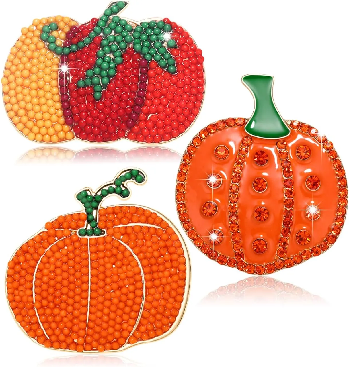 Thanksgiving Brooches for Women Fall Harvest Pumpkin Turkey Rhinestone Brooches Pins Set Vintage Halloween Thanksgiving Holiday Brooch Jewelry Gift