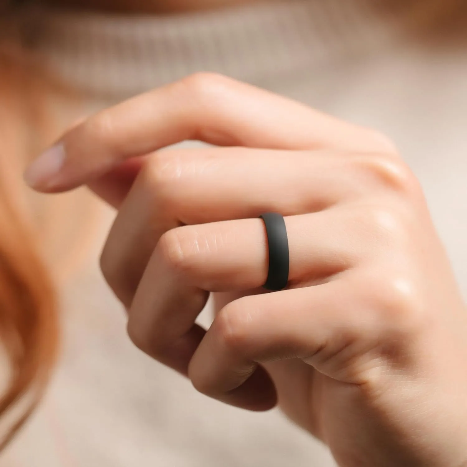 ThunderFit Unisex Silicone Rings, 1.7mm Thick Minimalist Rubber Engagement Rings