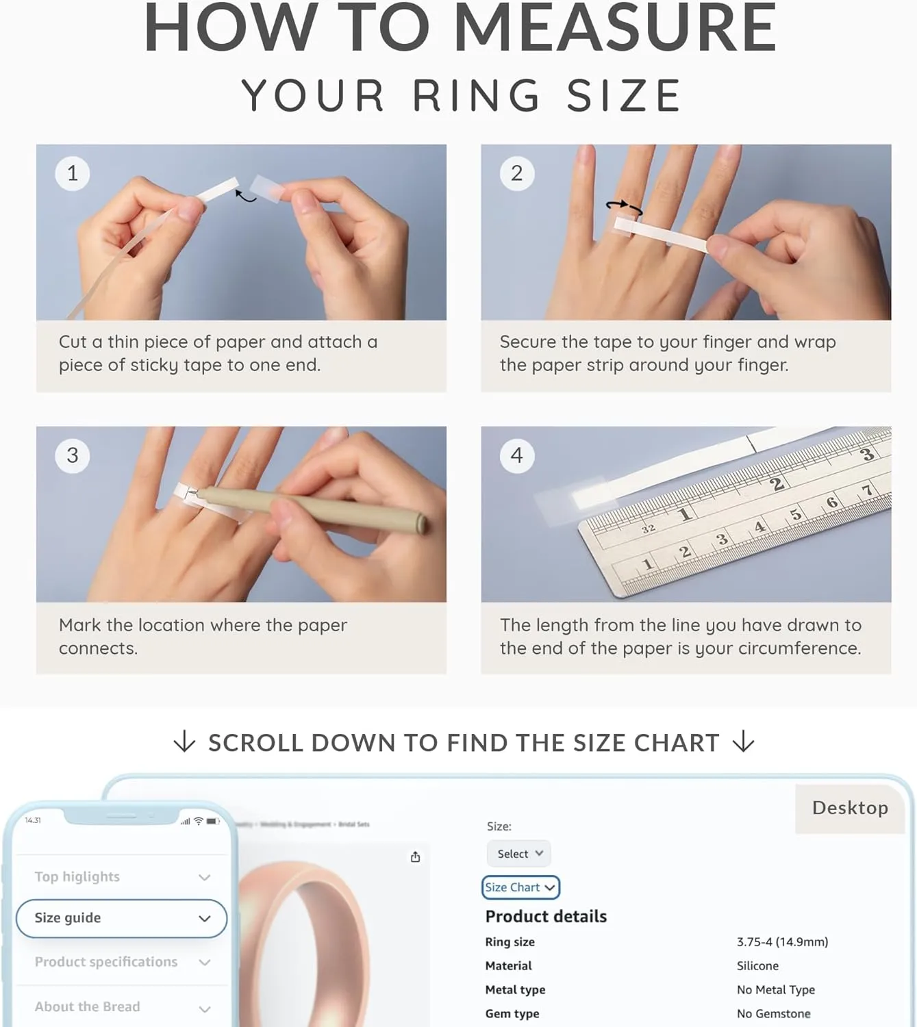 ThunderFit Unisex Silicone Rings, 2.1mm Thick Minimalist Rubber Engagement Rings