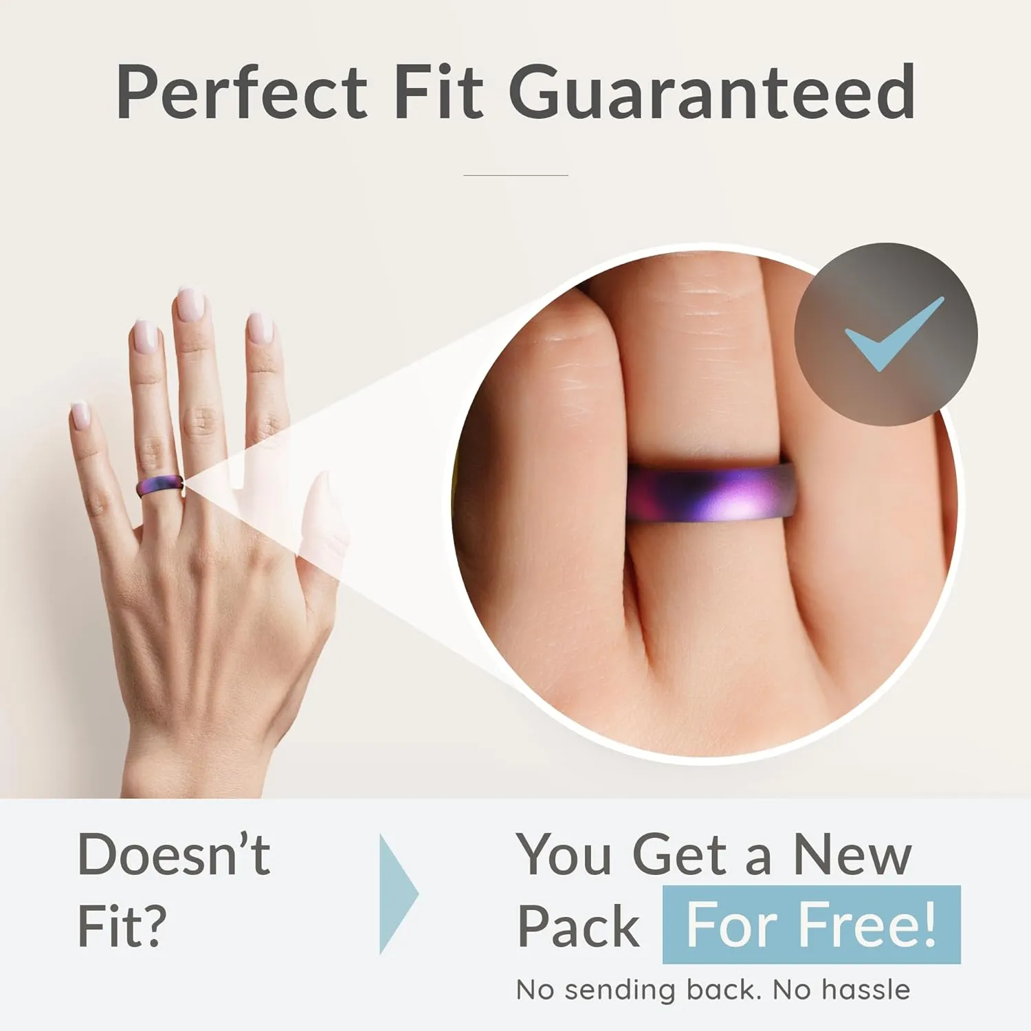 ThunderFit Unisex Silicone Rings, 2.1mm Thick Minimalist Rubber Engagement Rings