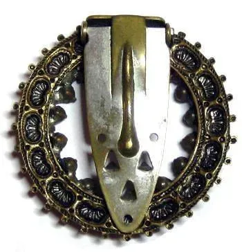 Vintage Art Deco 1930s Diamante Multicoloured Dress Clip Brooch