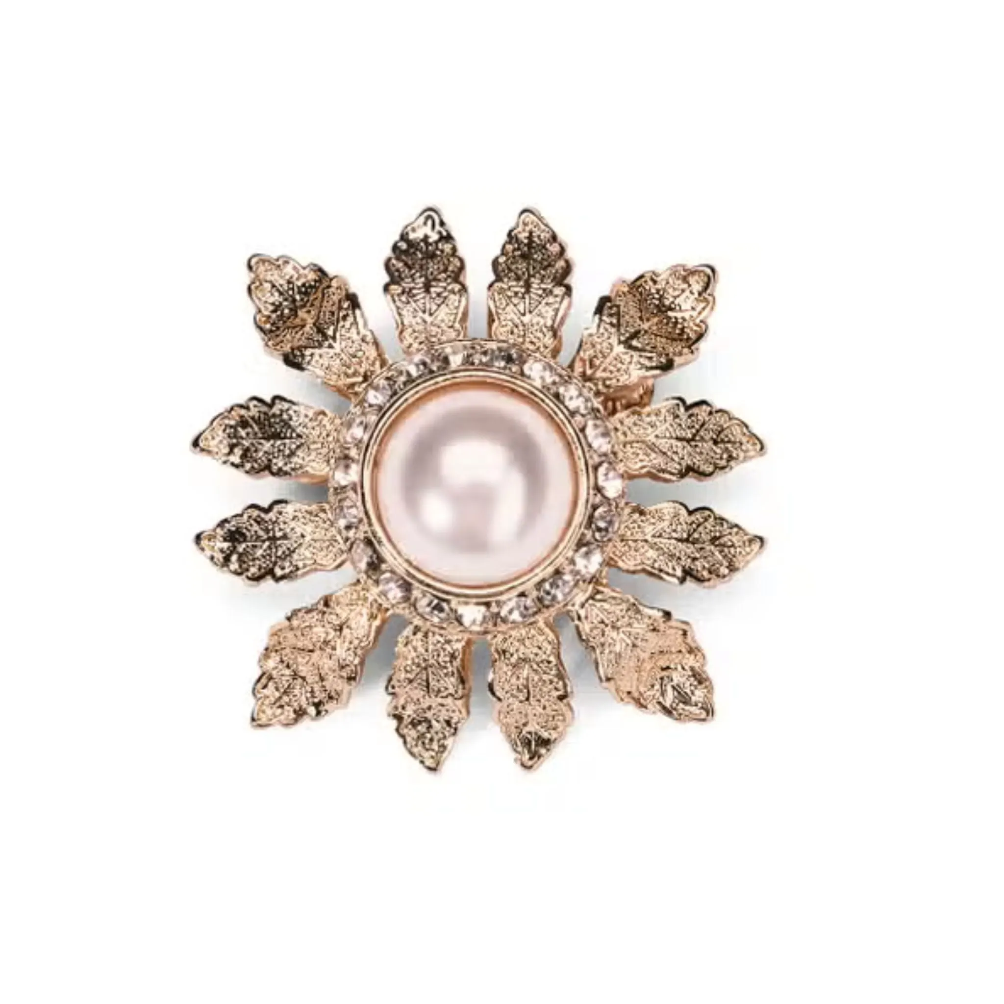 Vintage Style Sunflower Pearl Brooch