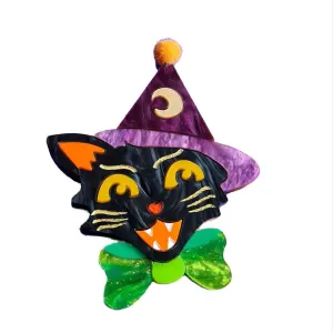 Witchy Kitty Brooch by Cherryloco - 13314