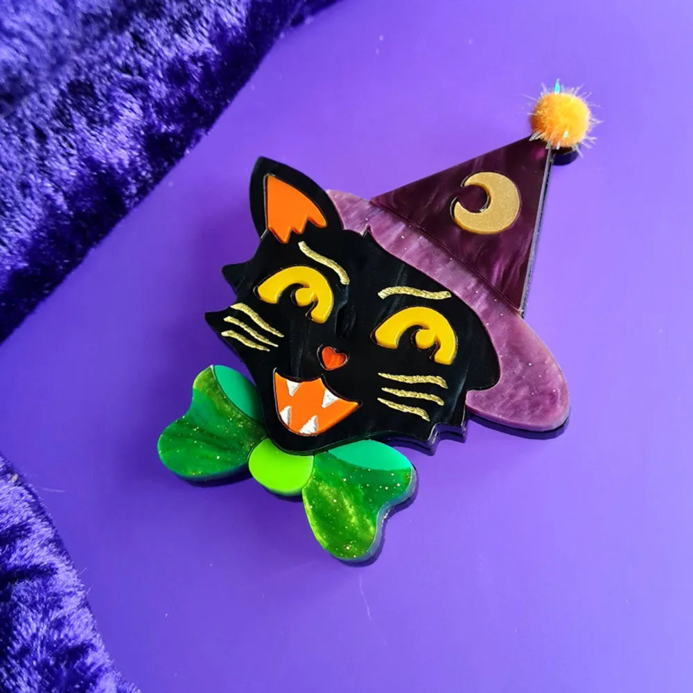 Witchy Kitty Brooch by Cherryloco - 13314