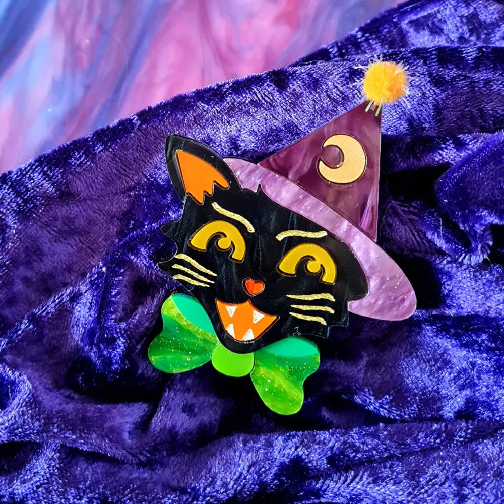 Witchy Kitty Brooch by Cherryloco - 13314