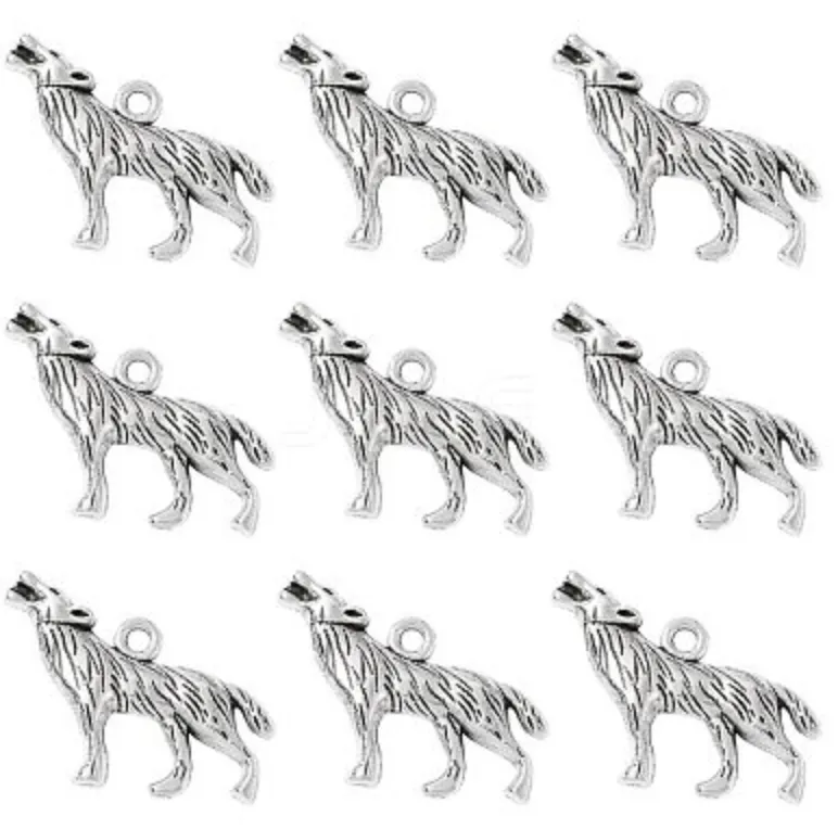 Wolf Silver Charms