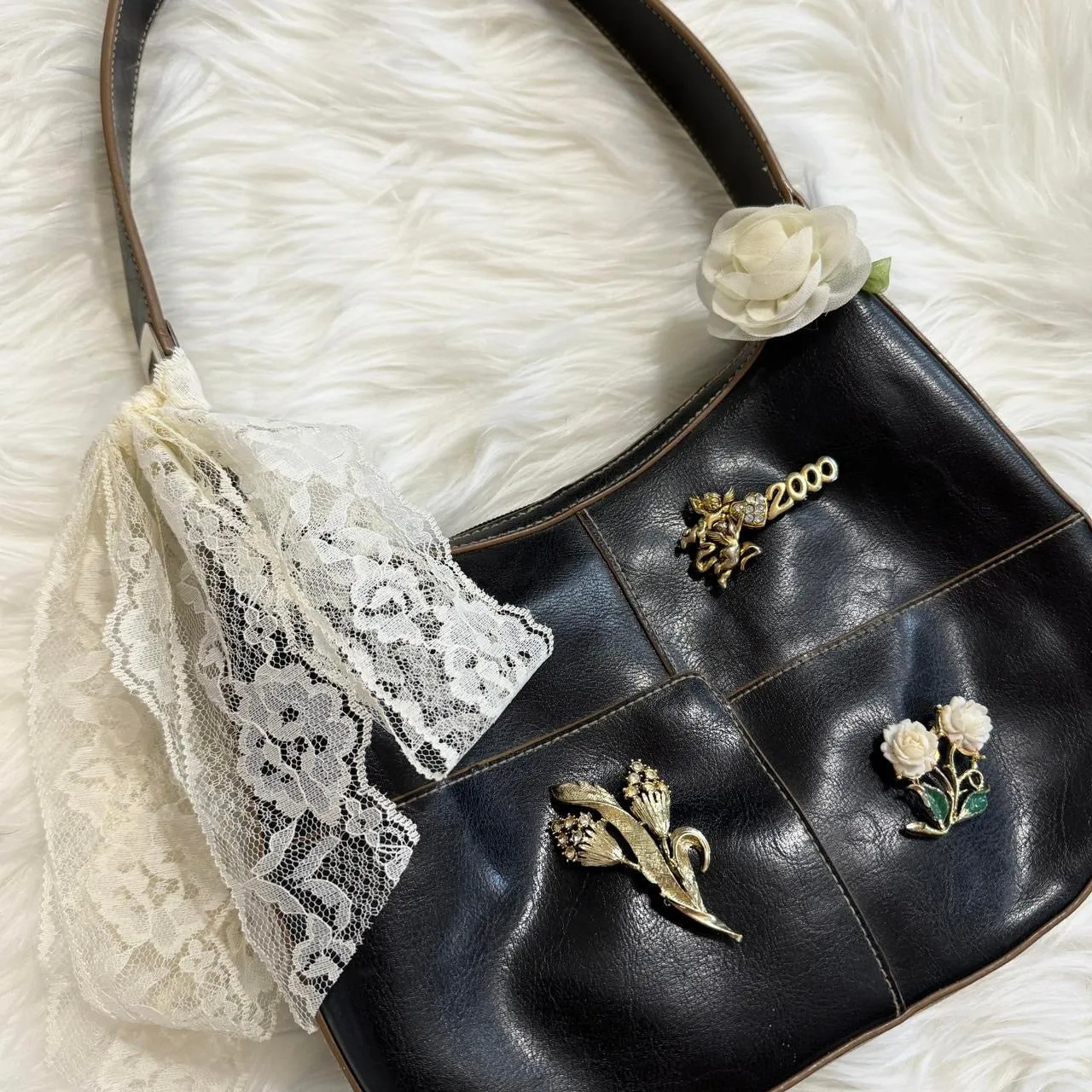 Y2K Reworked Vintage Brooch Bag